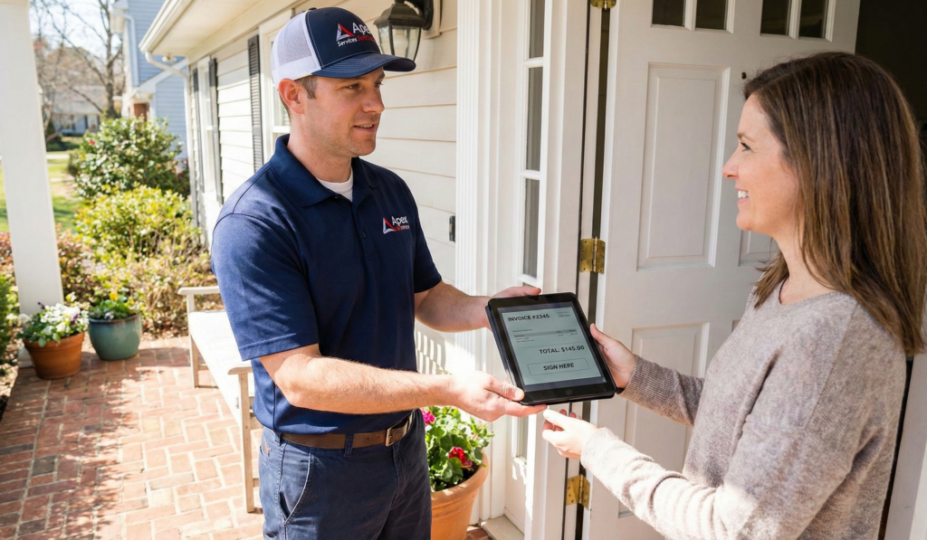 work order to invoice software for field service contractors